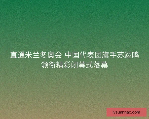 直通米兰冬奥会 中国代表团旗手苏翊鸣领衔精彩闭幕式落幕