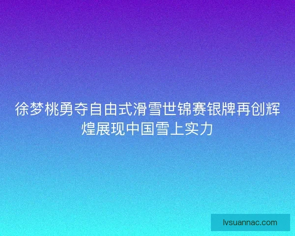 徐梦桃勇夺自由式滑雪世锦赛银牌再创辉煌展现中国雪上实力
