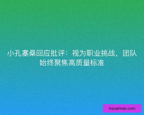小孔塞桑回应批评：视为职业挑战，团队始终聚焦高质量标准